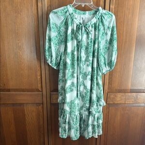 Current Air Green and White Ruffled Sundress